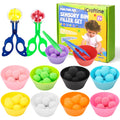 iCraftine 114-Piece Sensory Bin Filler with Sorting Bowls, Pom Poms, Tweezers, and Scoopers for Fine Motor Skills Development