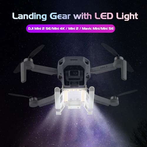 iEago RC Mini 4K Landing Gear with LED Strobe Lights - Foldable Extended Leg for DJI Mini 2 SE/Mini 4K/Mini 2/Mavic Mini/Mini SE