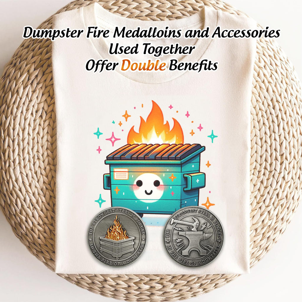 IELCJJ Delicate Dumpster Fire Challenge Coin - Funny Desk Accessory for Coworker Gifts