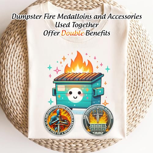 IELCJJ Dumpster Fire Challenge Coin – Funny Desk Token with Inspirational Saying for Coworker Gifts
