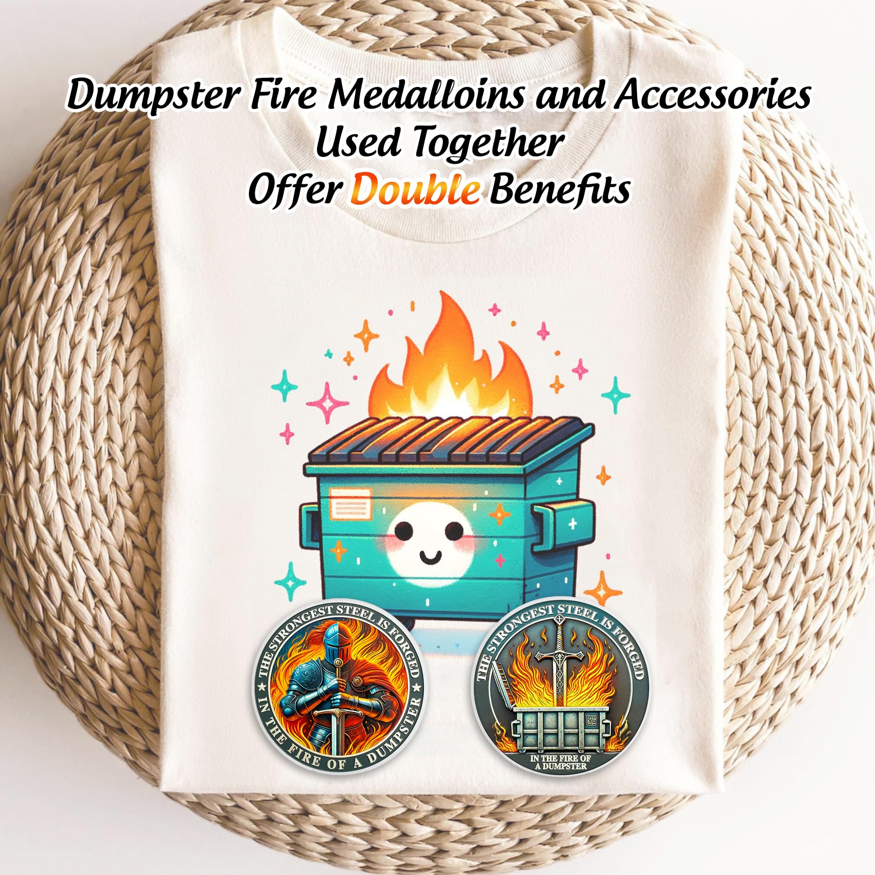 IELCJJ Dumpster Fire Challenge Coin – Funny Desk Token with Inspirational Saying for Coworker Gifts