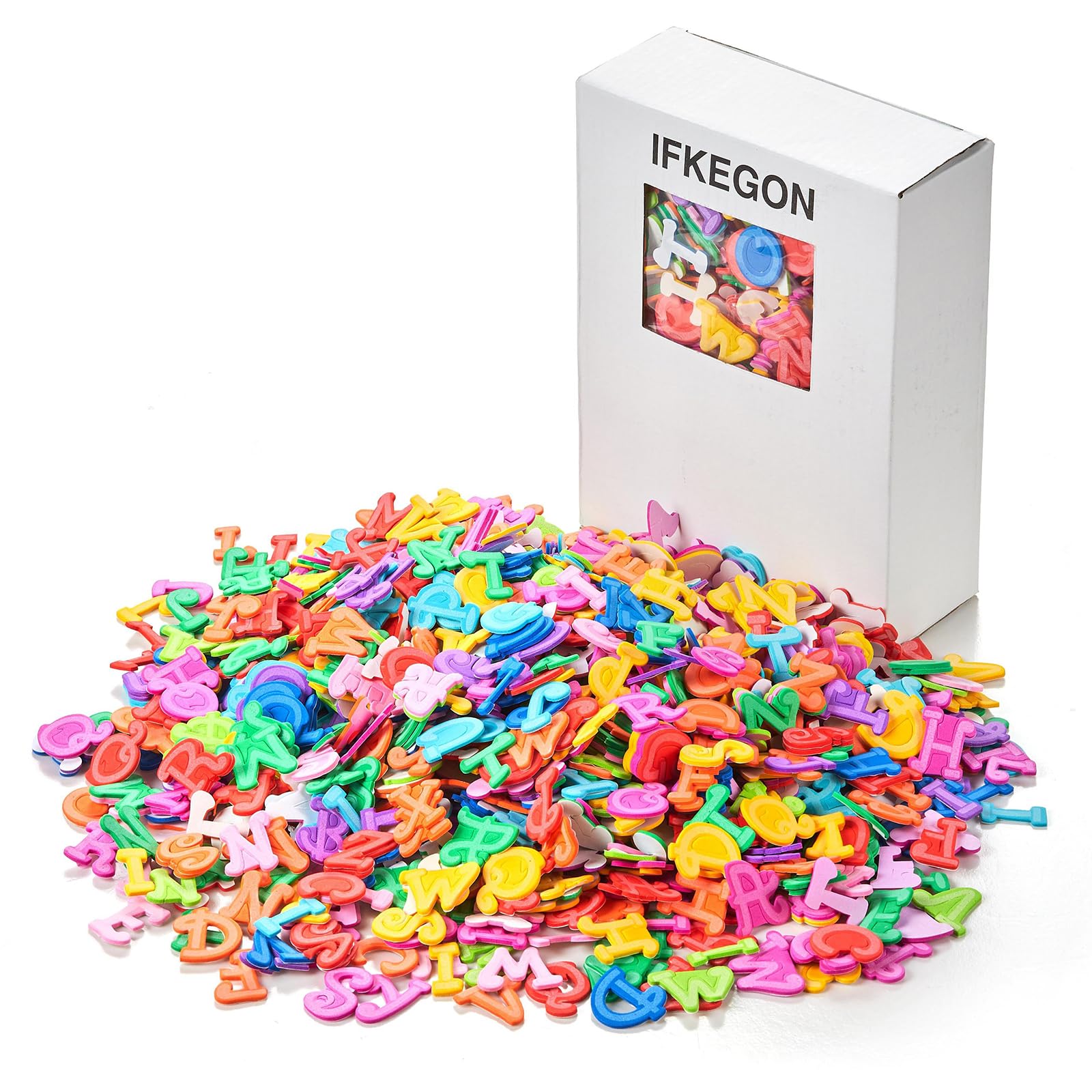 IFKEGON 1044-Piece Foam Letter Stickers, 1-Inch Puffy Self-Adhesive Alphabet for Crafts and Teaching