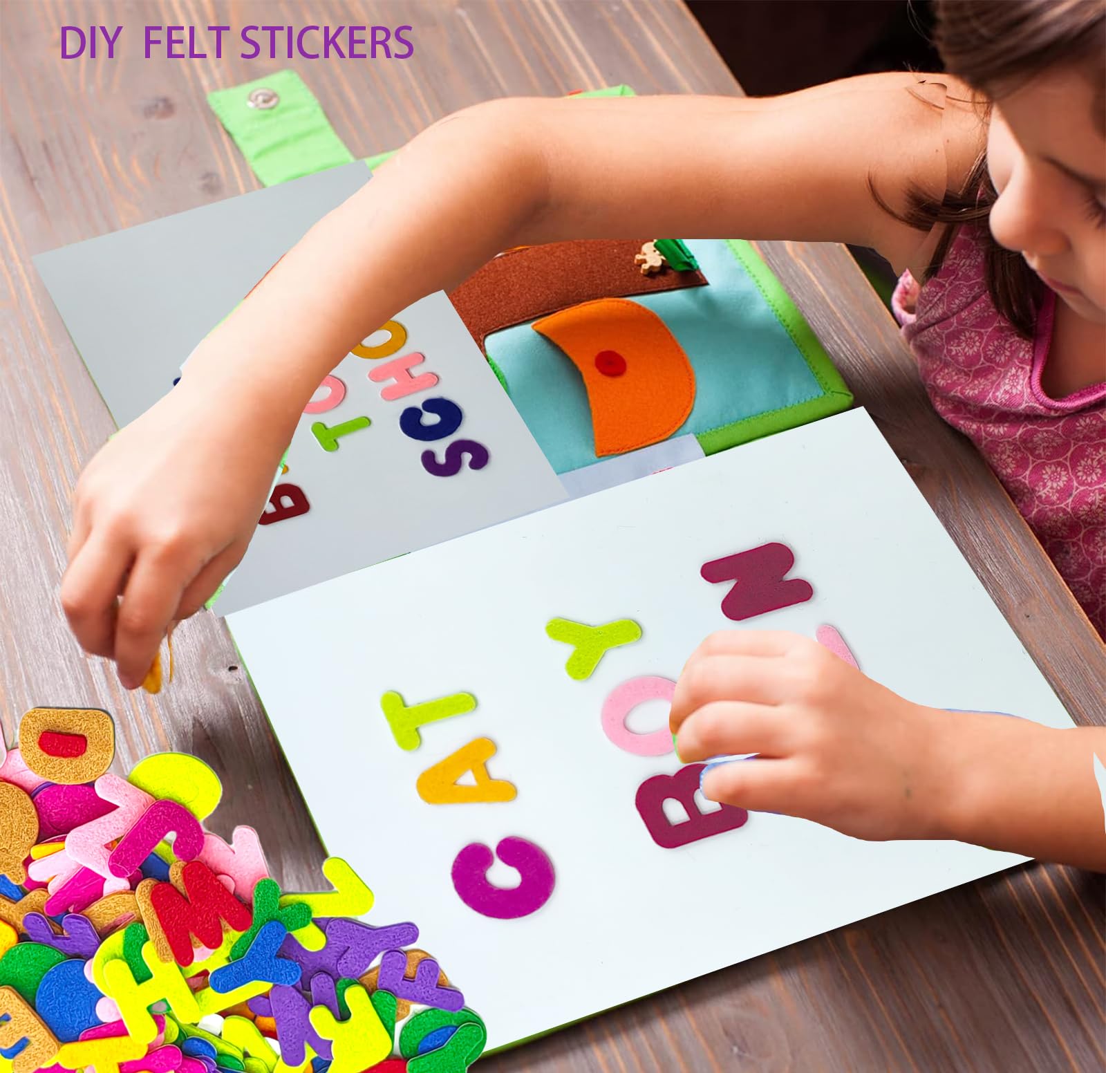 IFKEGON 520 Pcs Self-Adhesive Puffy Felt Letters, A-Z Alphabet Stickers for Crafts & Teaching