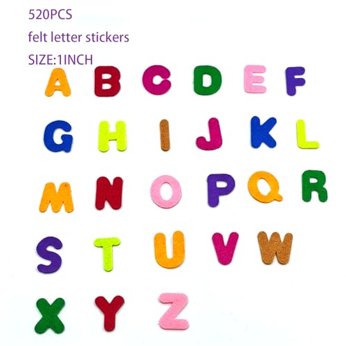 IFKEGON 520 Pcs Self-Adhesive Puffy Felt Letters, A-Z Alphabet Stickers for Crafts & Teaching