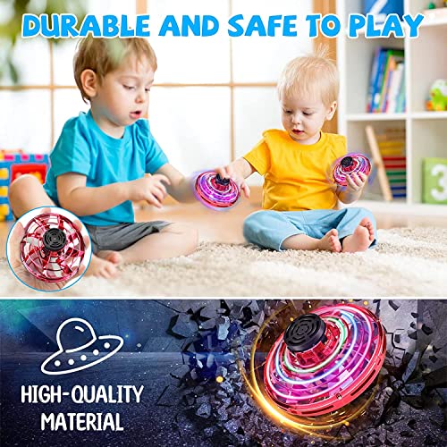 iFly Flying Spinner Mini UFO Drone - Hand Controlled Boomerang Toy for Kids (Red)