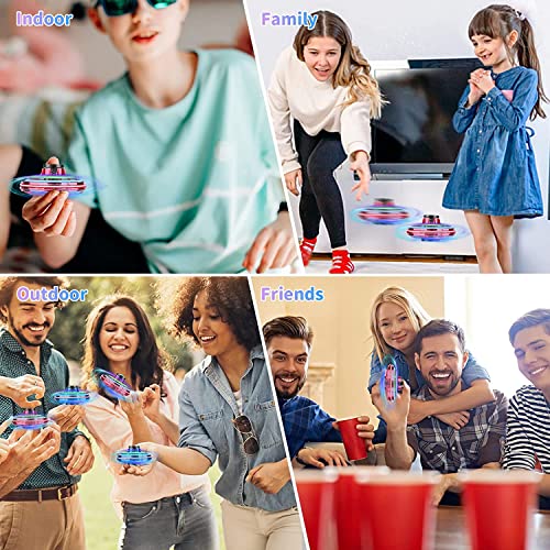 iFly Flying Spinner Mini UFO Drone - Hand Controlled Boomerang Toy for Kids (Red)