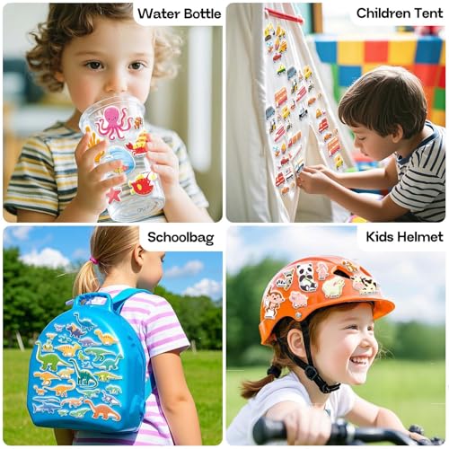 iGetooy 4 Sets Puffy Sticker Books for Toddlers – 122 Reusable 3D Stickers with Travel Handle