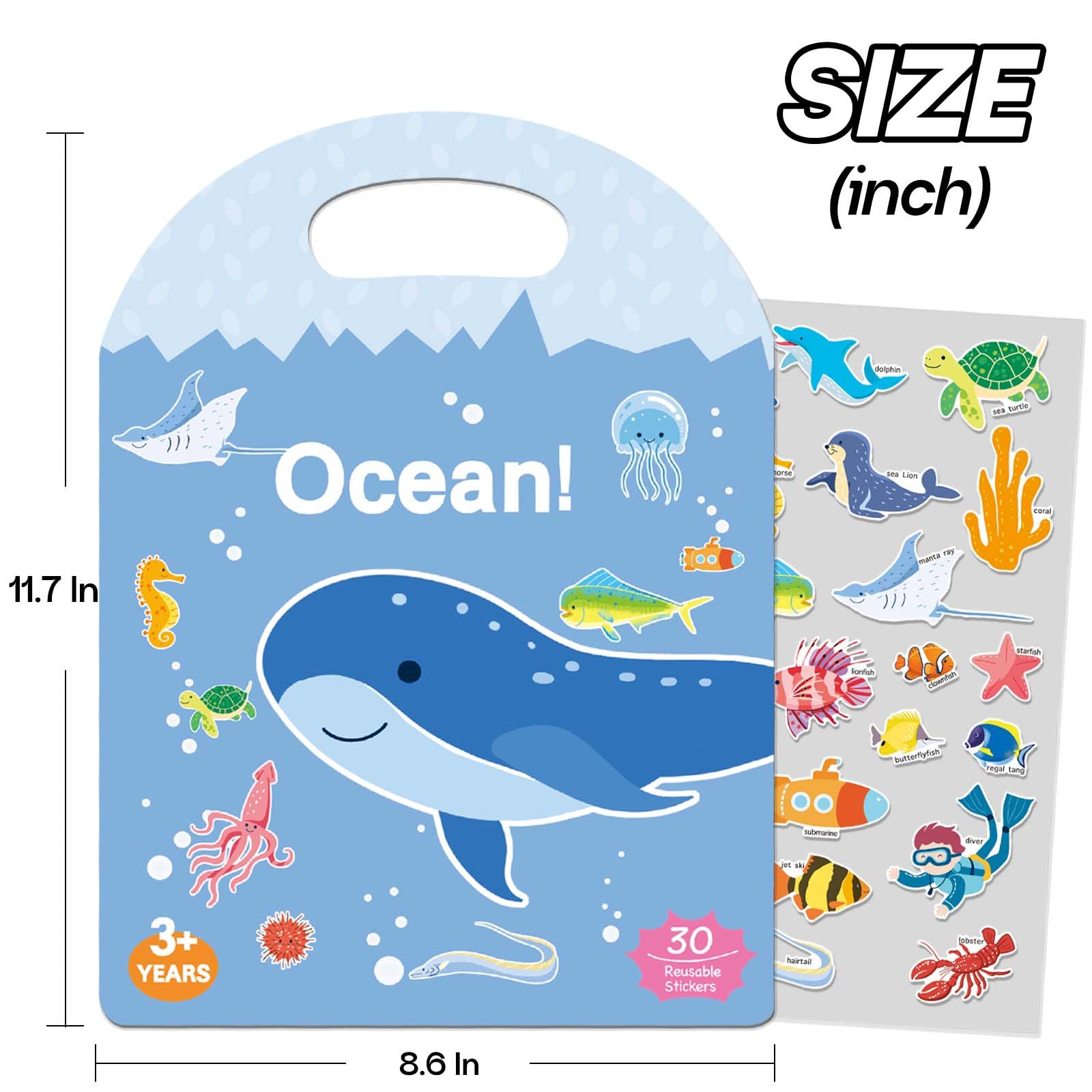 iGetooy 4 Sets Puffy Sticker Books for Toddlers – 122 Reusable 3D Stickers with Travel Handle