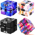 IGINOA 4-Pack Infinity Cube Fidget Toy Set – Mini Stress Relief Game for Kids and Adults, 4 Colors, ABS Plastic, 4x4x4 cm Each