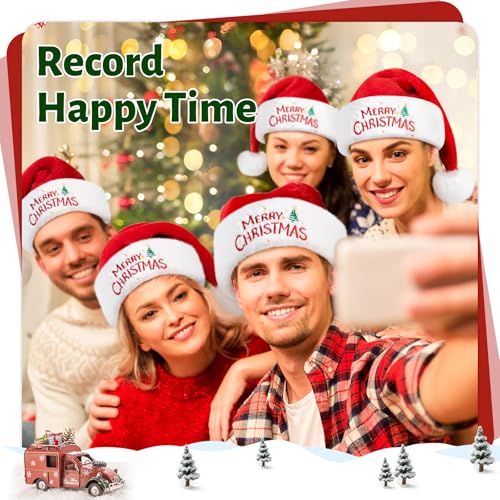 Iioscre Classic Santa Hat for Adults – Unisex Velvet, Plush, and Faux Fur Christmas Hat, Red, 32x40cm