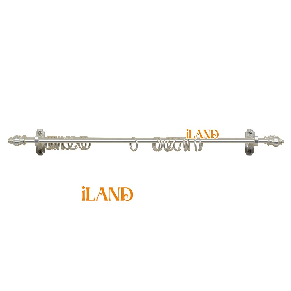 iLAND Miniature Curtain Double Rods 2 Sets – 1:12 Scale Dollhouse Window Décor with Rings & Brackets, Victorian White