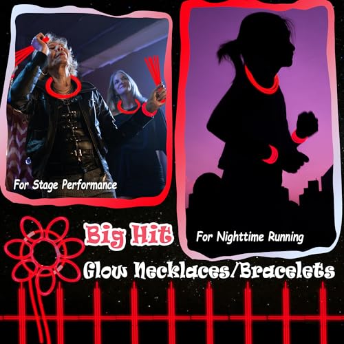 ILHSTY 100-Pack Red Glow Sticks (8") – Bulk Party Favors with Connectors