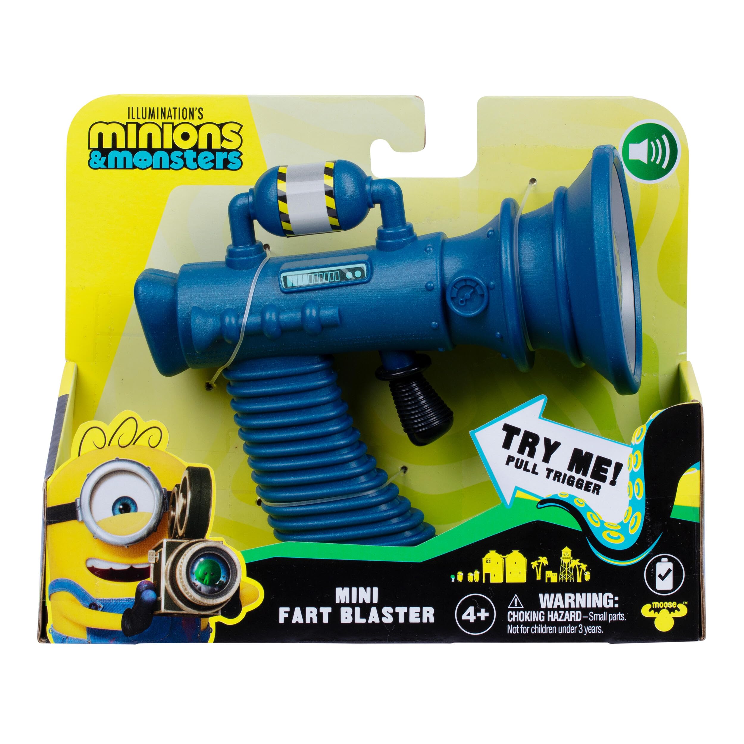Illumination's Minions & Monsters Mini Fart Blaster – 8 Funny Fart Sounds for Prank Fun