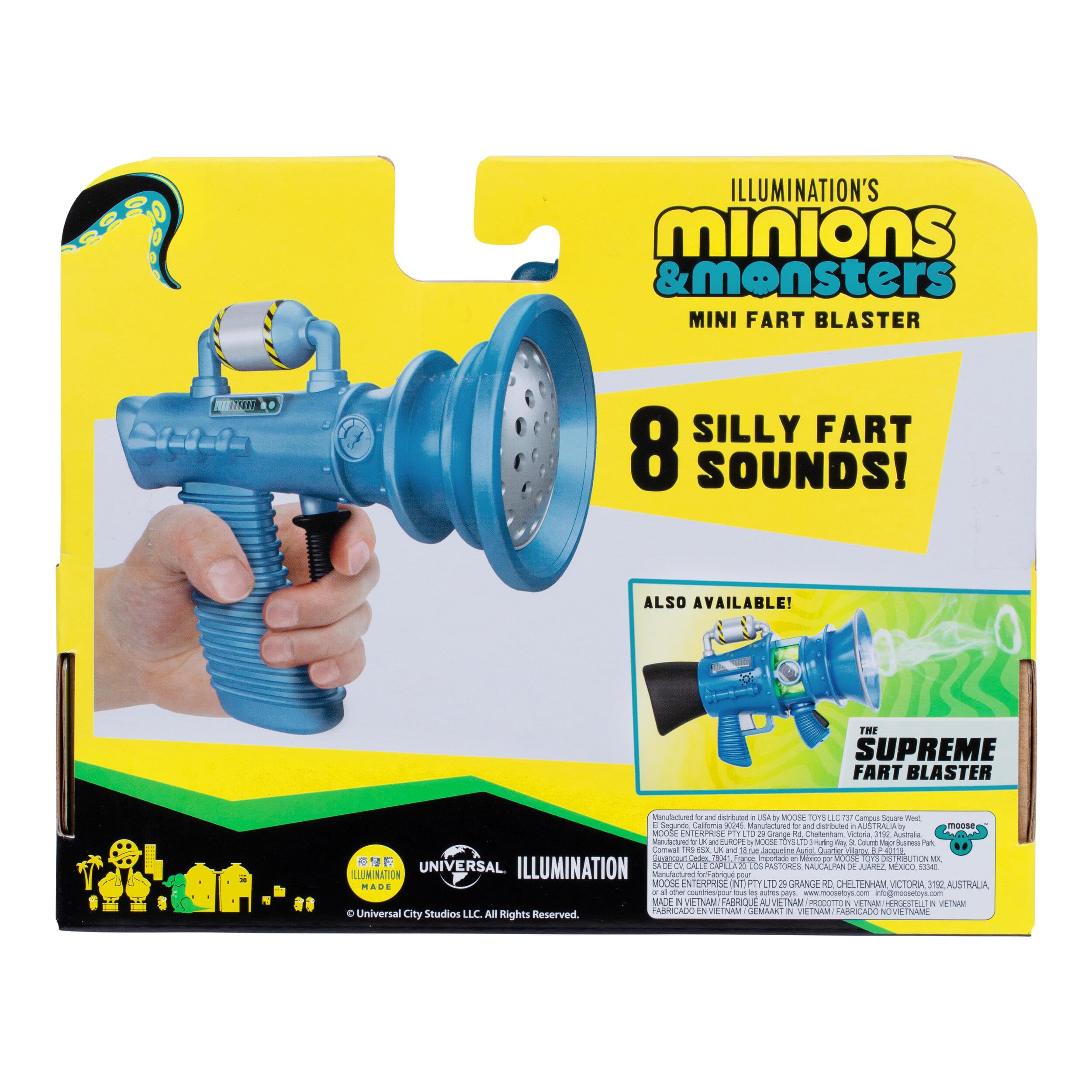 Illumination's Minions & Monsters Mini Fart Blaster – 8 Funny Fart Sounds for Prank Fun