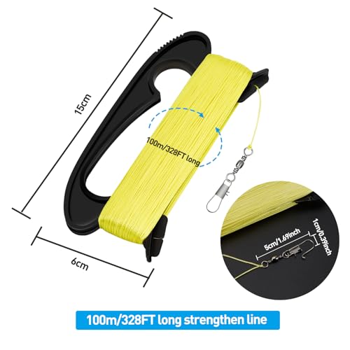 IMAGE Kite Spool Handle, 100m/328ft High-Strength Nylon String with Quick Connect Clip