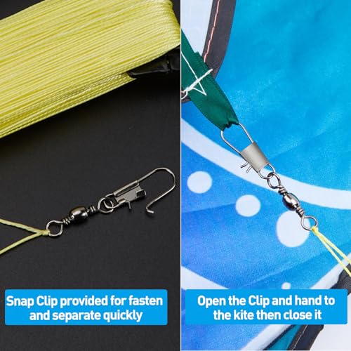 IMAGE Kite Spool Handle, 100m/328ft High-Strength Nylon String with Quick Connect Clip