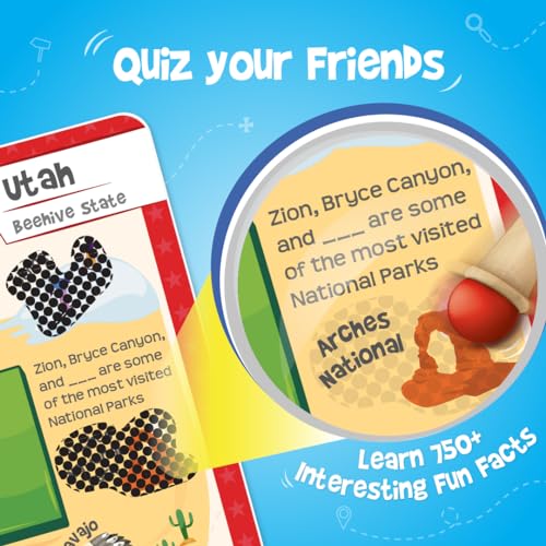 Imagimake Mapology USA Flash Cards: 52 Cards + Super Swiper – Learn US States, Capitals & Flags | Ages 8-12