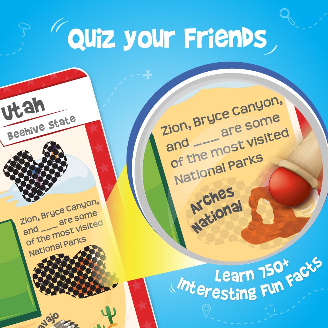 Imagimake Mapology USA Flash Cards: 52 Cards + Super Swiper – Learn US States, Capitals & Flags | Ages 8-12