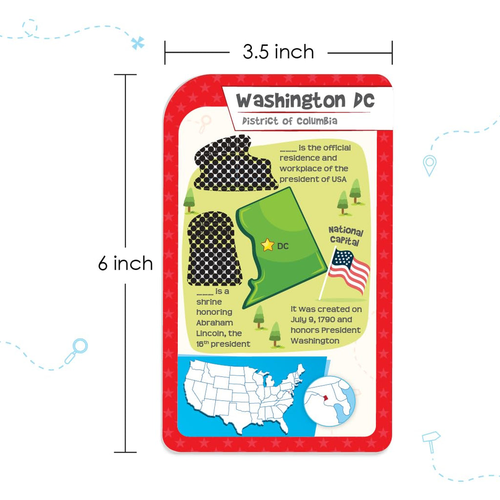 Imagimake Mapology USA Flash Cards: 52 Cards + Super Swiper – Learn US States, Capitals & Flags | Ages 8-12