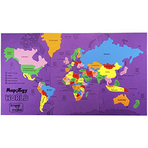 Imagimake Mapology World Map Puzzle – 65 Country Pieces for Kids 4+