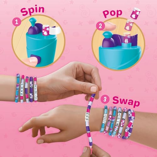 Imagimake Spin n Pop Bracelet Making Kit – DIY Friendship Bracelets for Ages 8-12, Makes 10 Bracelets with Electric Bead Maker