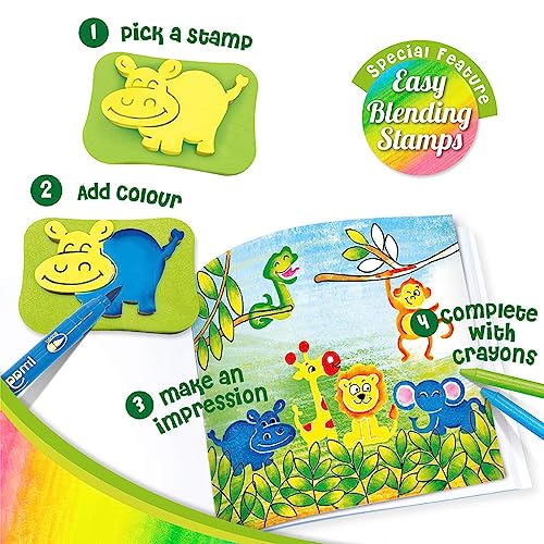 Imagimake Stamp Art Animal Kingdom - Mess-Free Stamping Craft Kit for Kids Ages 3-5