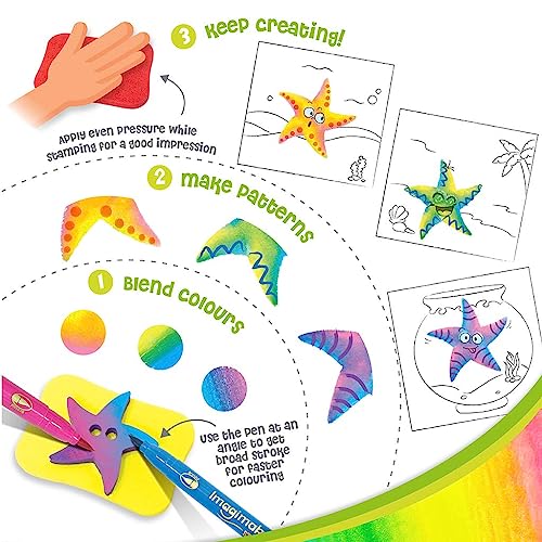 Imagimake Stamp Art Animal Kingdom - Mess-Free Stamping Craft Kit for Kids Ages 3-5