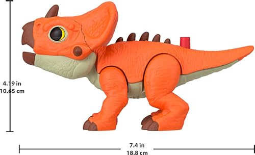 Imaginext Jurassic World Aquilops Dinosaur Action Figure – 7.75-Inch with Head Ram & Growing Spikes