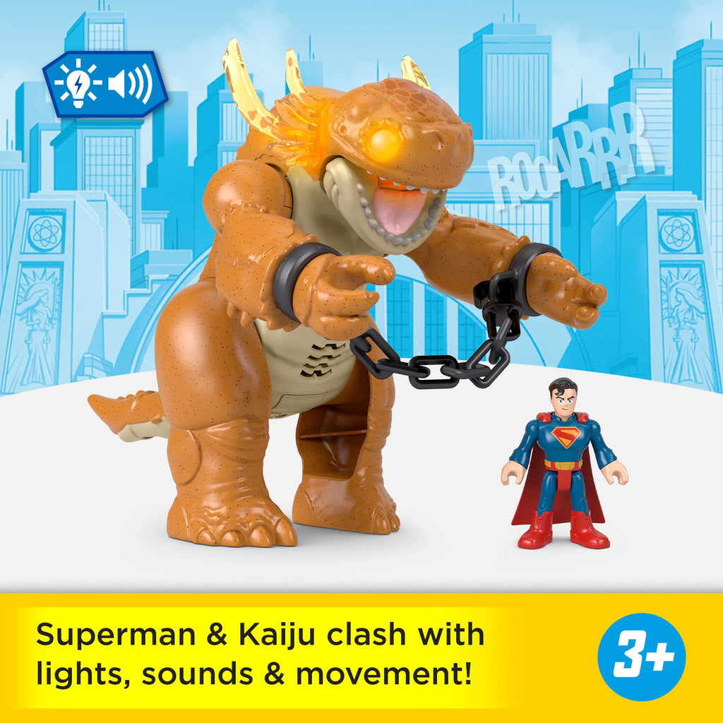 Imaginext Superman vs Kaiju Action Figure Playset with Lights & Sounds for Kids 3+