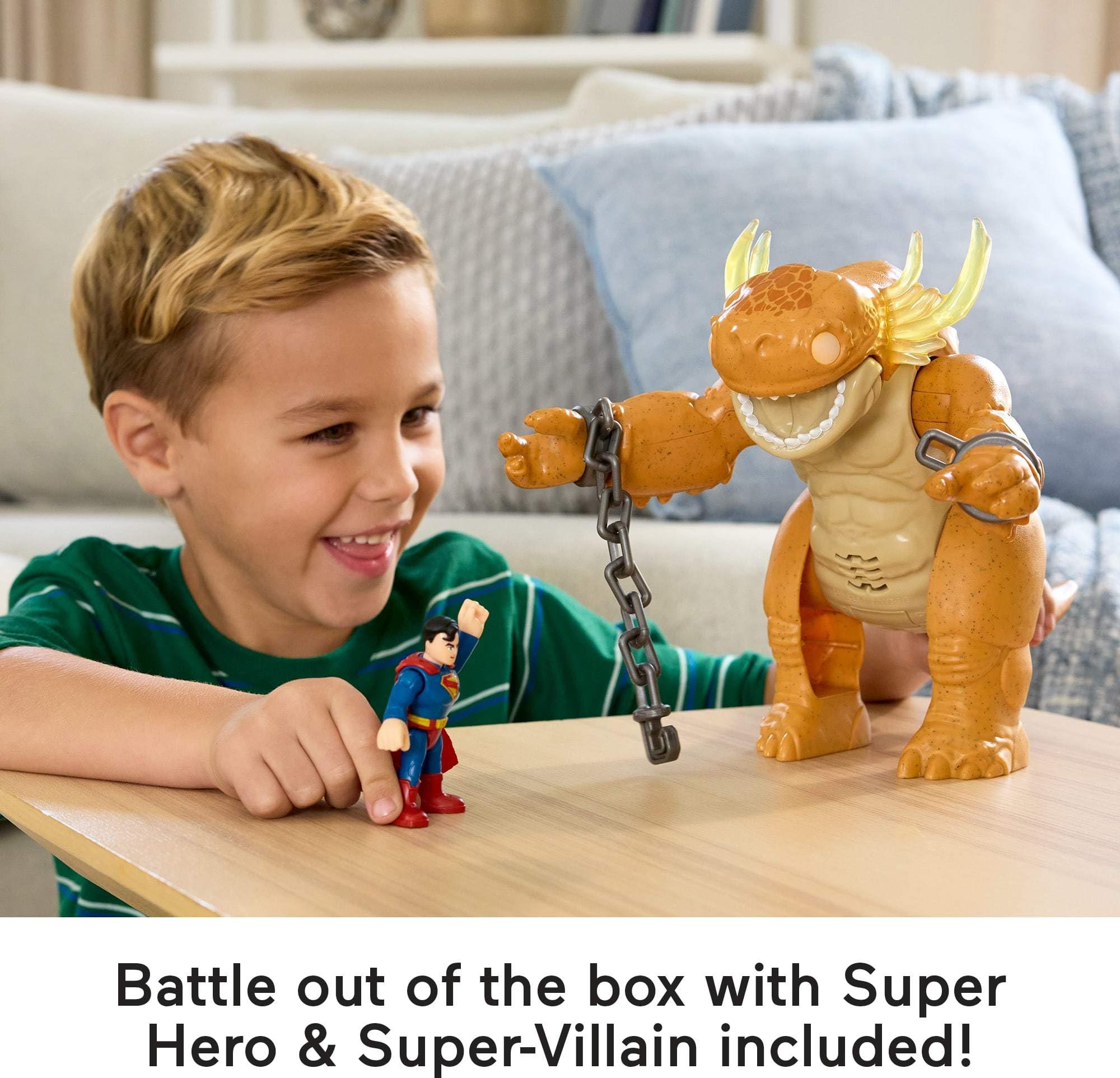 Imaginext Superman vs Kaiju Action Figure Playset with Lights & Sounds for Kids 3+
