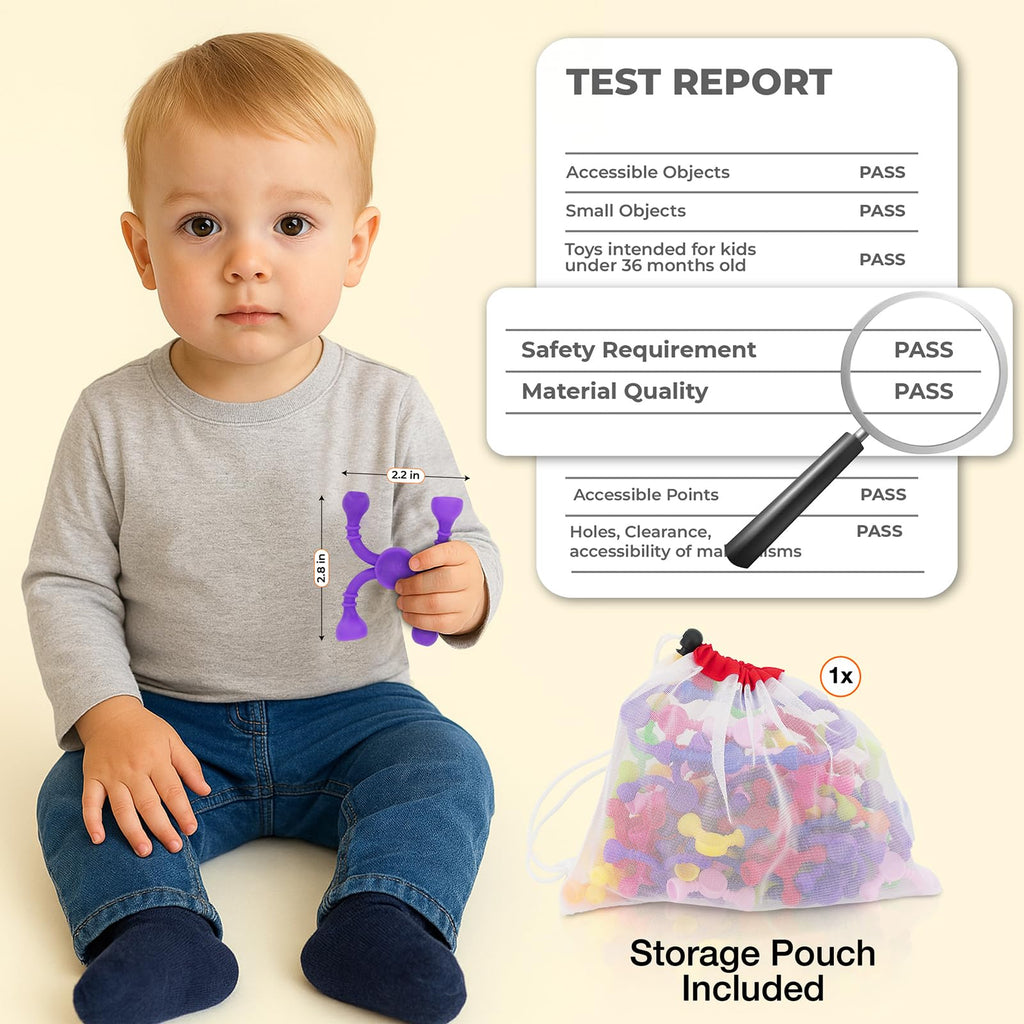 Imdroi 50-Piece Silicone Building Set – STEM Sensory Toys for Toddlers 3+