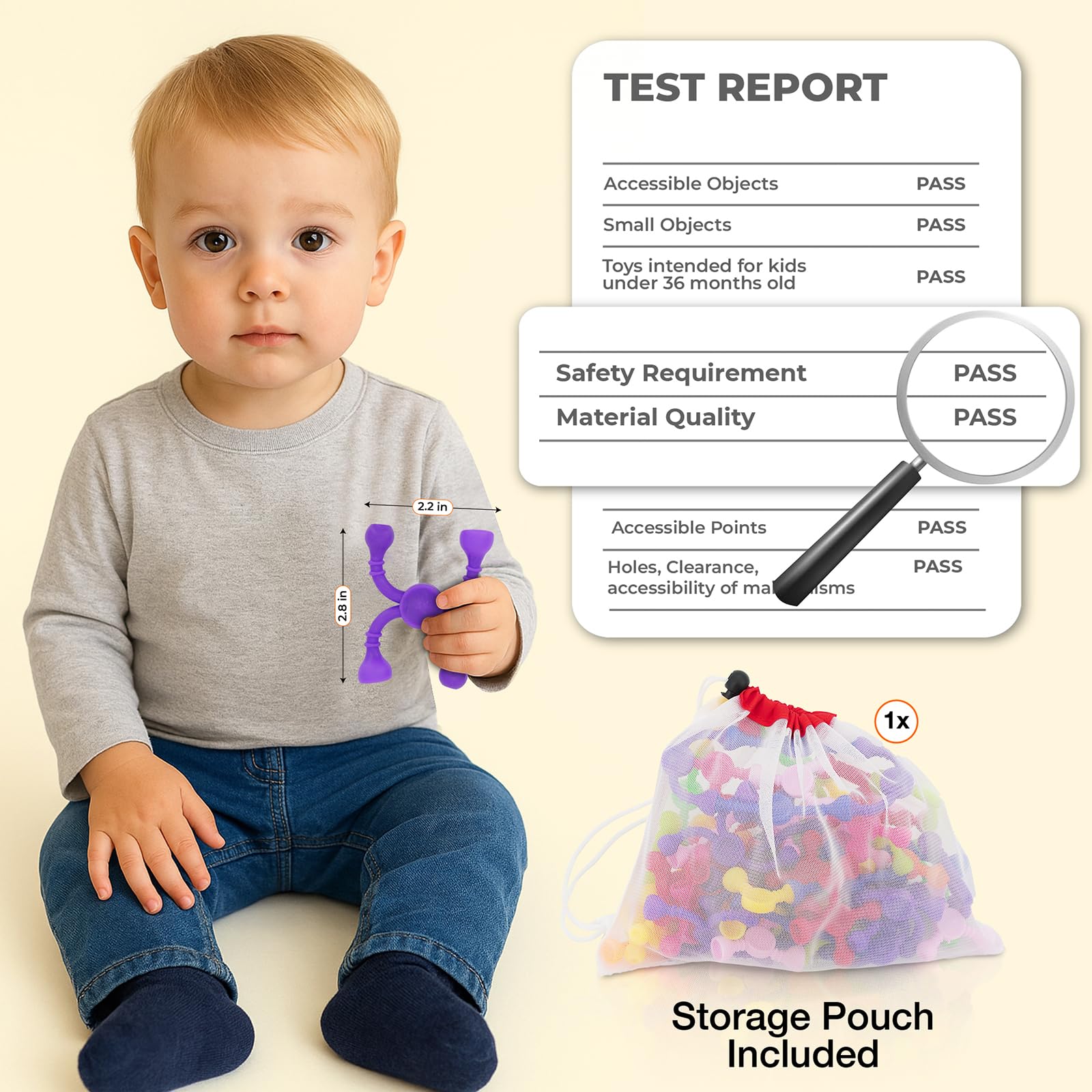 Imdroi 50-Piece Silicone Building Set – STEM Sensory Toys for Toddlers 3+