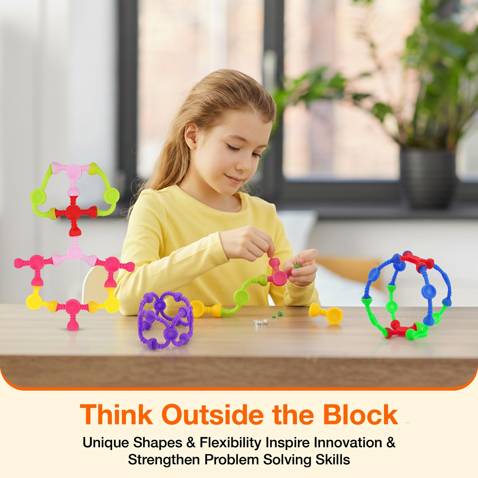 Imdroi 50-Piece Silicone Building Set – STEM Sensory Toys for Toddlers 3+
