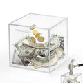 Imeepa Clear Acrylic Piggy Bank – Must-Break-to-Open Money Box for Cash and Coins (Small, 4.72 inches)
