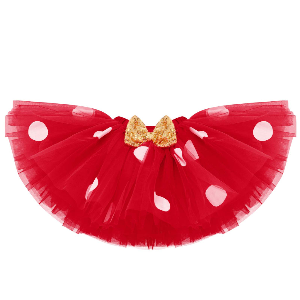IMEKIS Baby Girls 1st Birthday Polka Dot Romper with Tutu Skirt and Mouse Ears Headband – Cake Smash Photo Shoot Costume