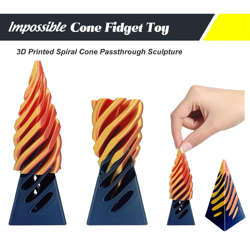 Impossible Cone (3PCS) - 3D Printed Spiral Fidget Toy Set by SANSGOUP