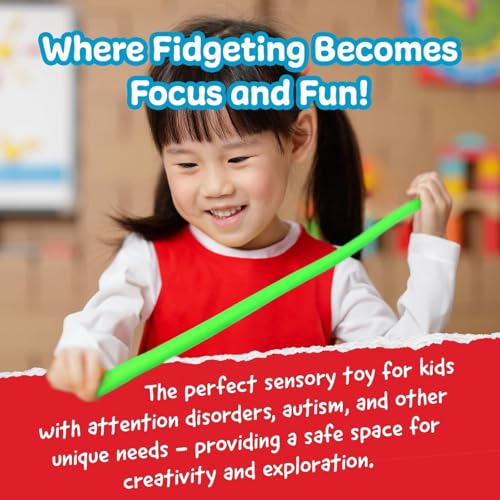 IMPREASA Monkey Noodles Fidget Toys - 5 Pack Stretchy Sensory Strings for Focus and Calm