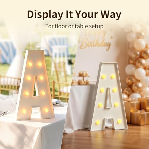 imprsv 3ft Marquee Letter 'A' Light Up Foam Board Decoration with Yellow Lights for Parties