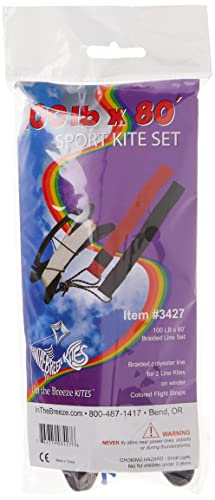 In the Breeze 100 lb x 80 ft Braided Polyester Kite Line Set with Winder