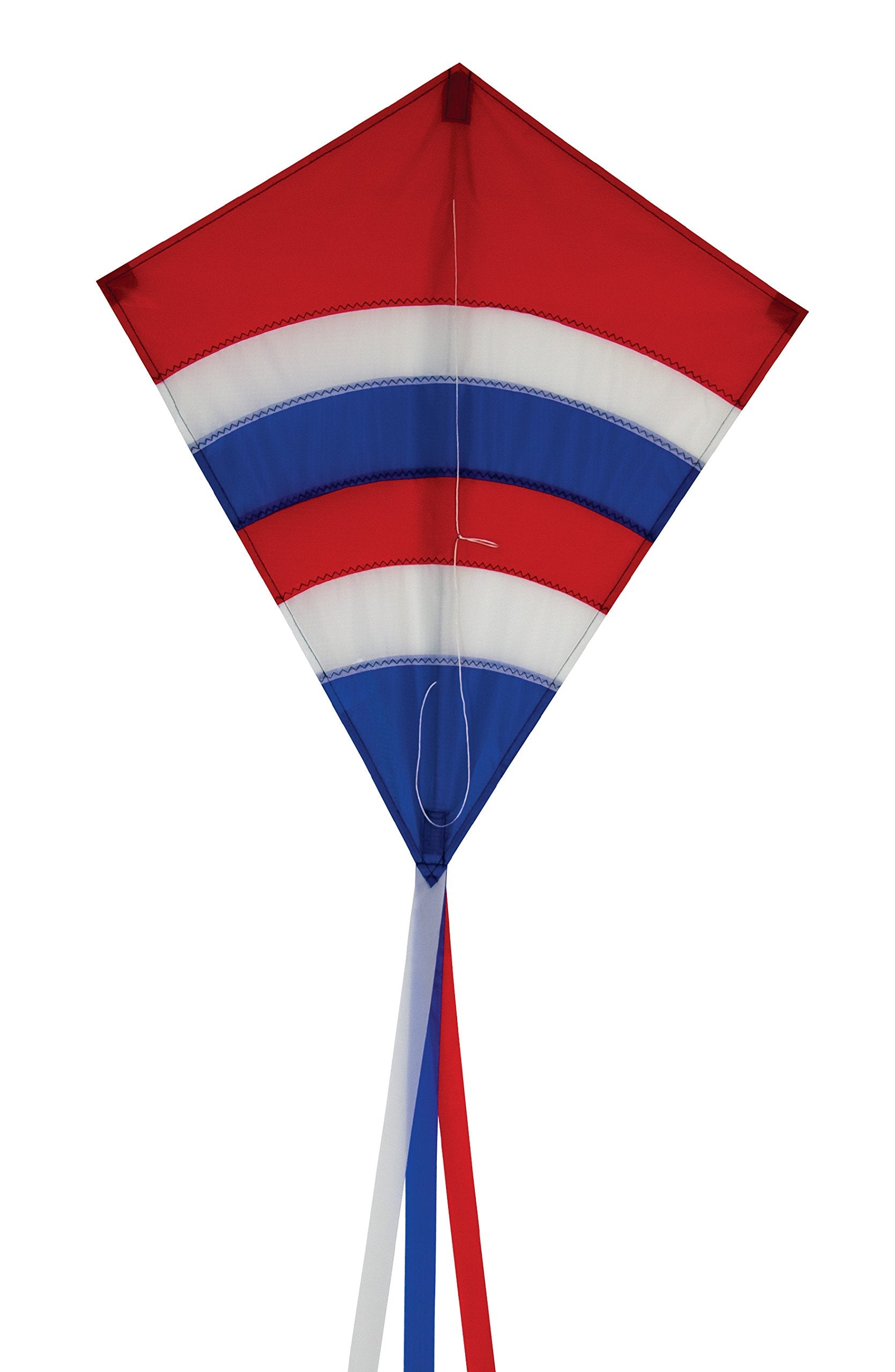 In the Breeze 27" Patriot Arch Diamond Kite - Lightweight Ripstop with 3 Tails, Line, and Travel Bag
