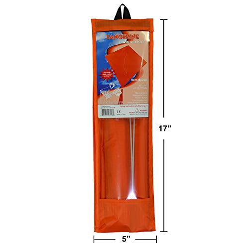 In the Breeze 30" Tangerine Diamond Kite – Solid Orange Ripstop Kite with Tails