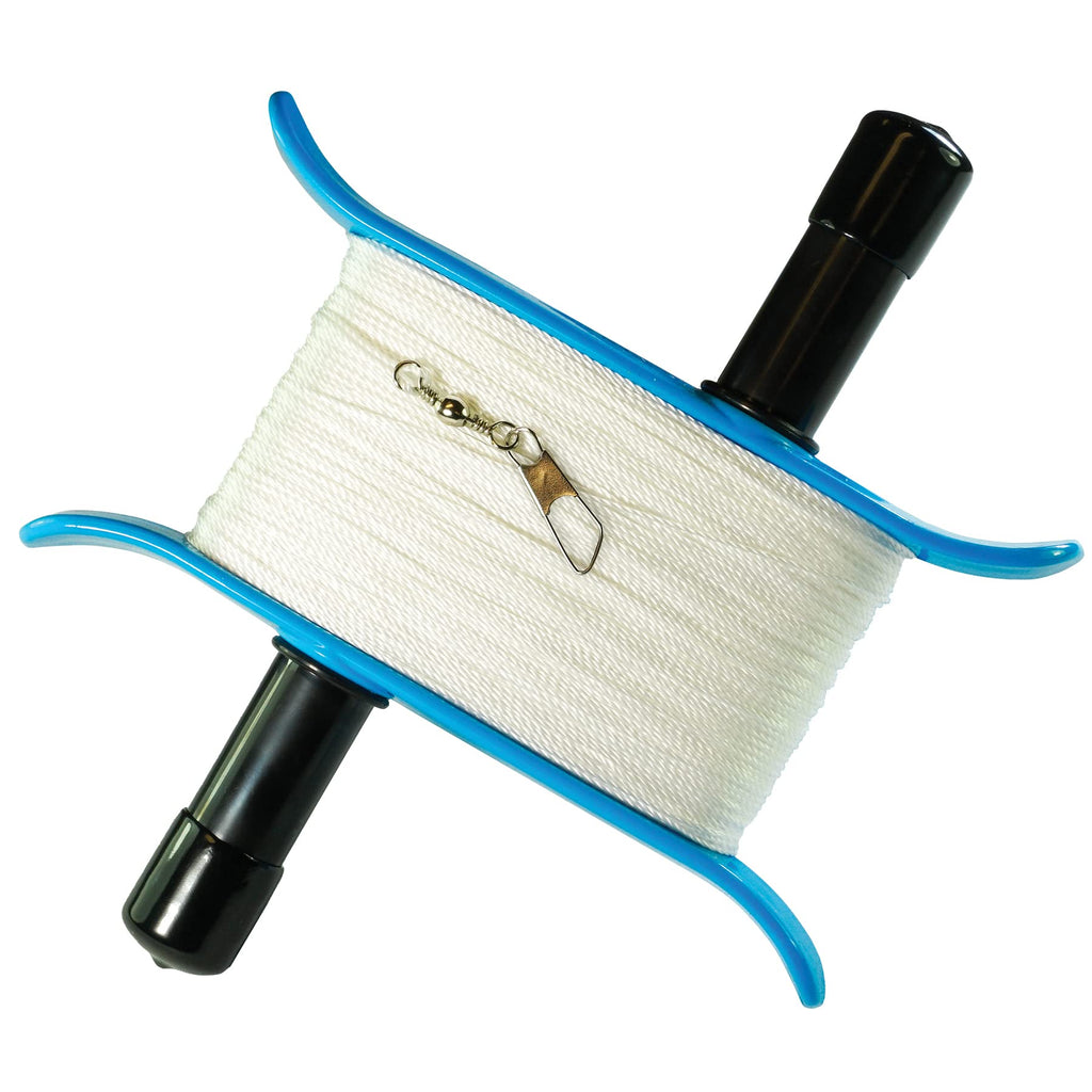 In the Breeze 3448 Breezy Winder – 50lb x 500' Twisted Kite Line with Attached Clip, Aqua