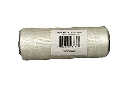 In the Breeze 50 lb x 1000 ft Braided Polyester Kite Line – Bulk Spool for Reliable Flying