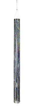 In the Breeze 9052 Silver Holographic Mylar Windsock – 4" x 51" Reflective Outdoor Décor & Bird Deterrent