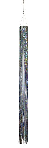 In the Breeze 9052 Silver Holographic Mylar Windsock – 4" x 51" Reflective Outdoor Décor & Bird Deterrent