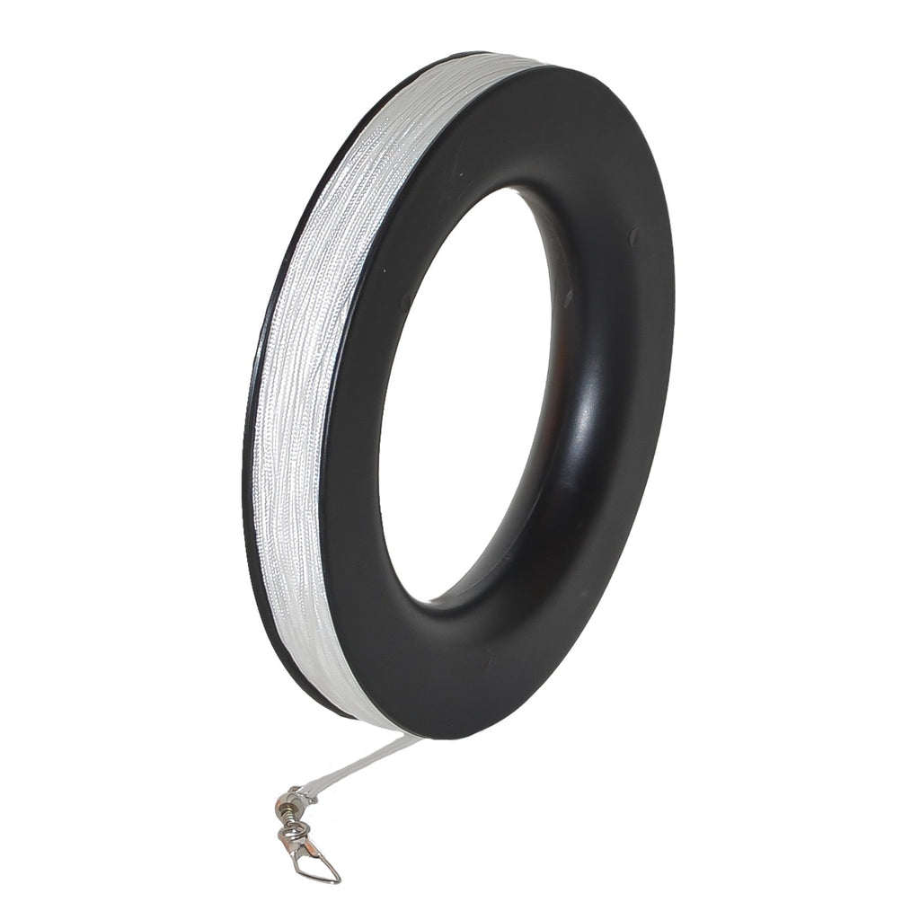 In the Breeze Braided Kite Line, 100 lb x 300 ft, Black, with Snap Swivel