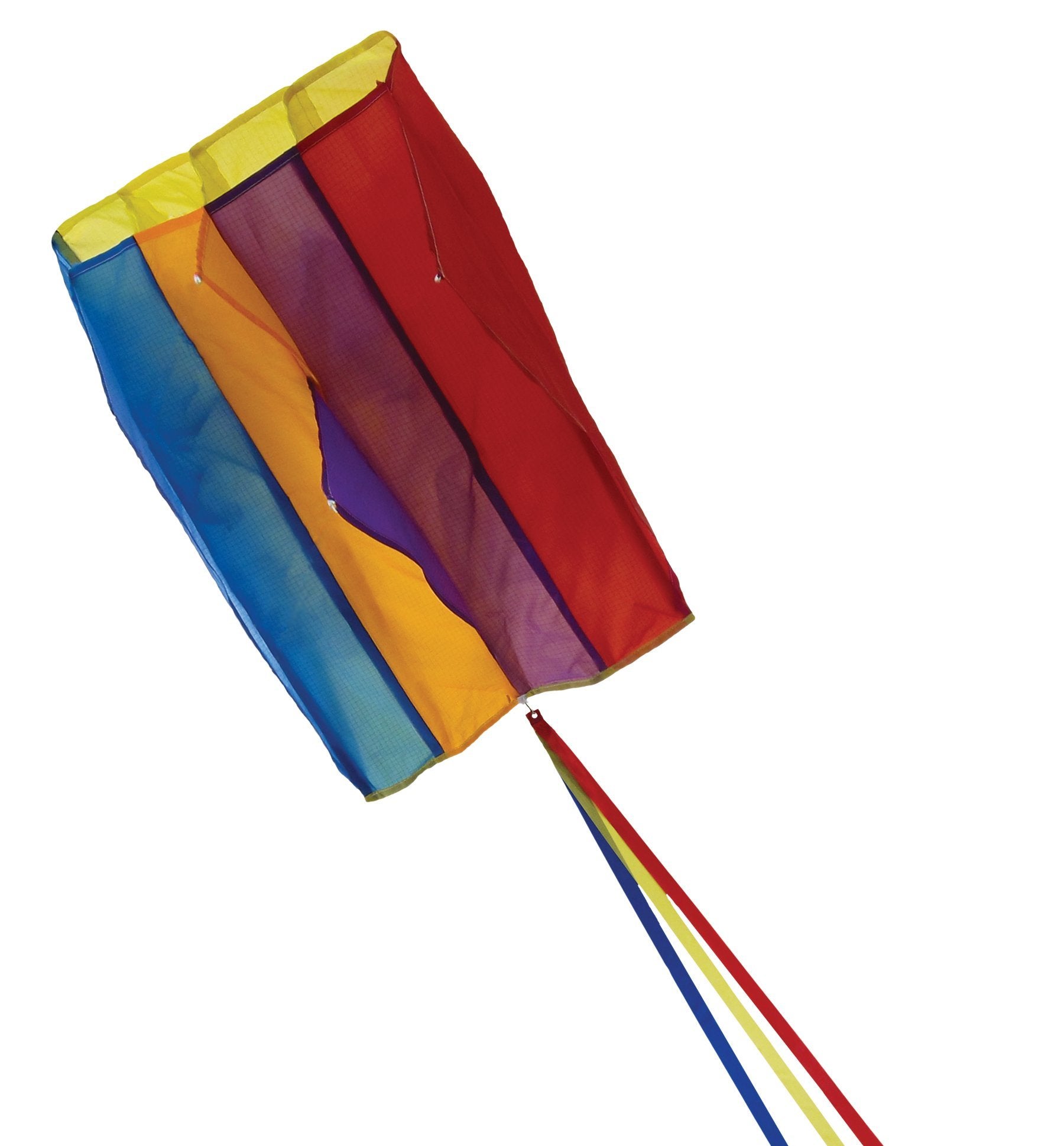 In the Breeze Rainbow Pouch Parafoil Kite – 15" x 20" Beginner Single-Line Kite with Tails and Winder