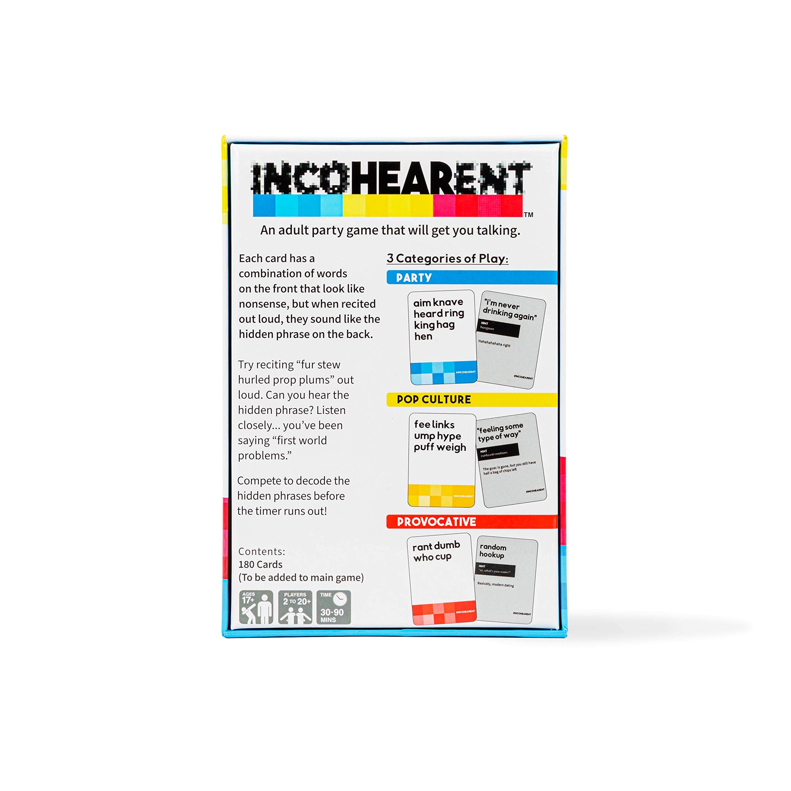 Incohearent Fresh Phrases Expansion Pack – 180 New Gibberish Cards for the Core Game