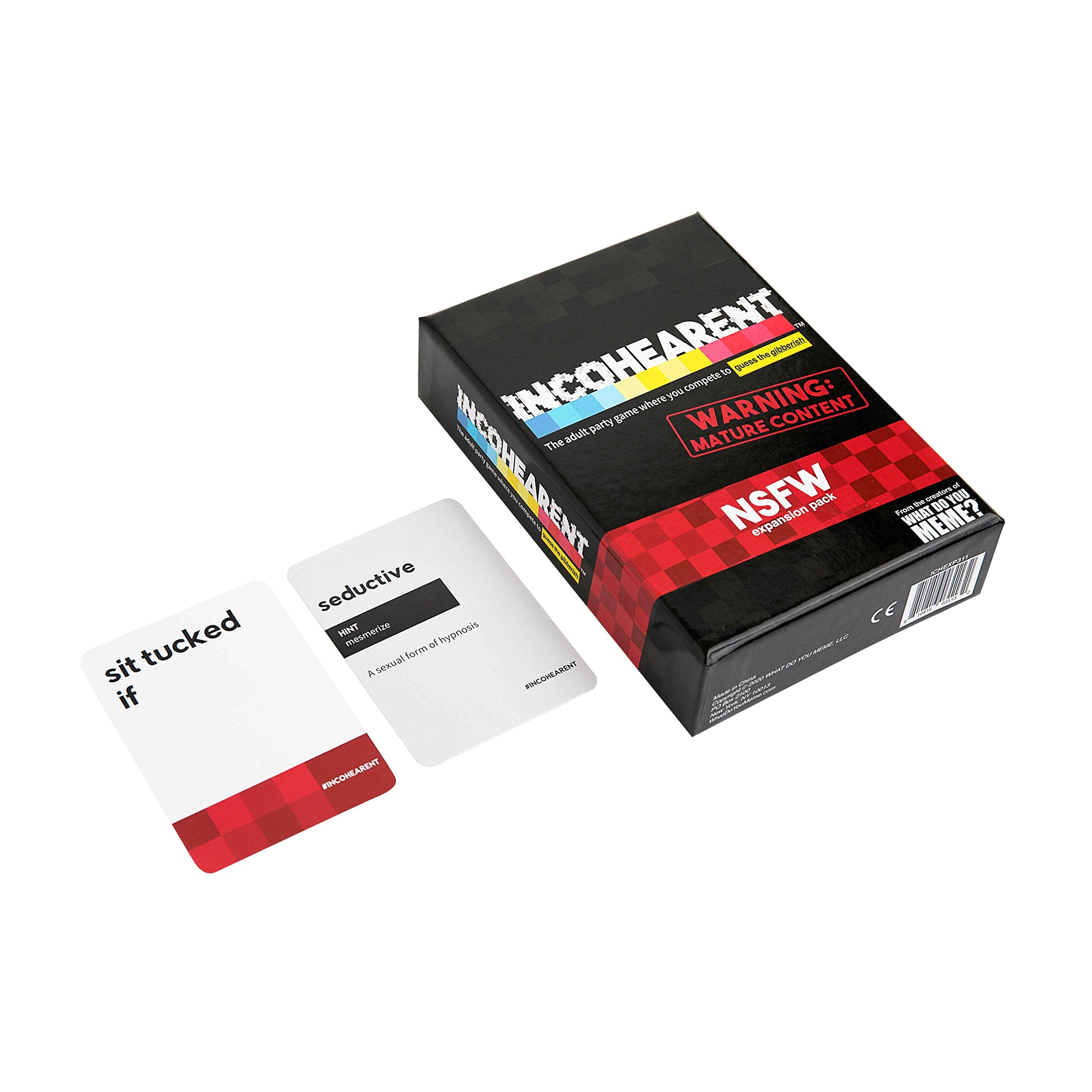 Incohearent NSFW Expansion Pack – 180 Adult Cards for Party Game Night (Ages 17+)