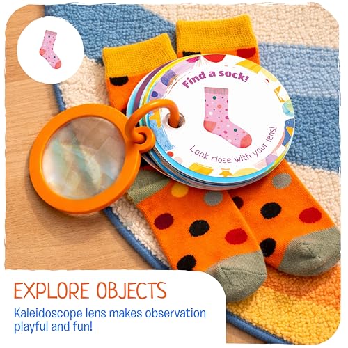 Indoor Scavenger Hunt Cards for Toddlers | 22 Waterproof Cards with Kaleidoscope Lens | Ages 2+